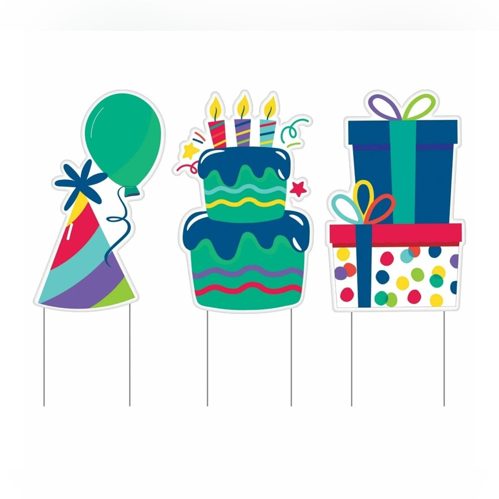 Birthday Presents Corrugated Plastic Yard Sign Set